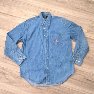 GAP Men's Casual Light Blue Denim Shirt 2001 -Size S